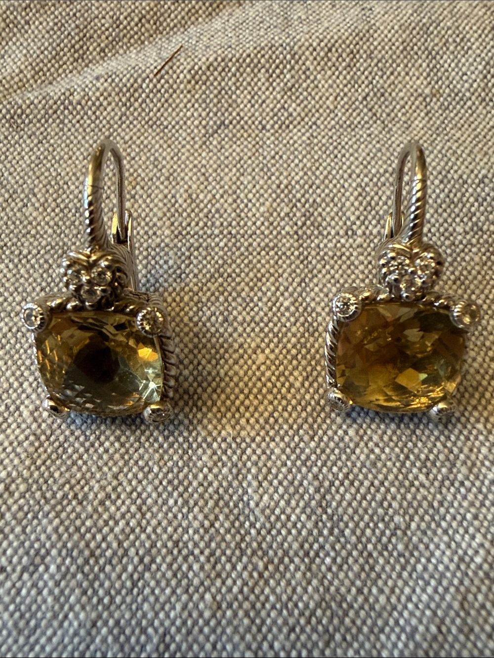 Judith Ripka Sterling silver and citrine earrings